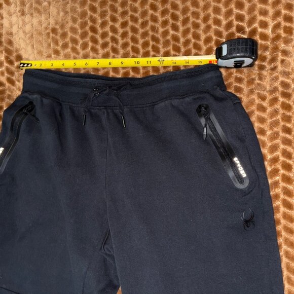 Spyder Active ProWeb Black Jogger Sweatpants Drawstring Zip Pockets Reflective L - Picture 12 of 13